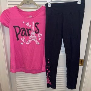 Justice girls size 12 shirt and leggings outfit